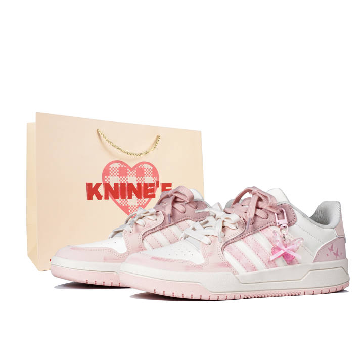 Adidas Adidas ENTRAP Skateboard Shoes Unisex Low Top White Pink