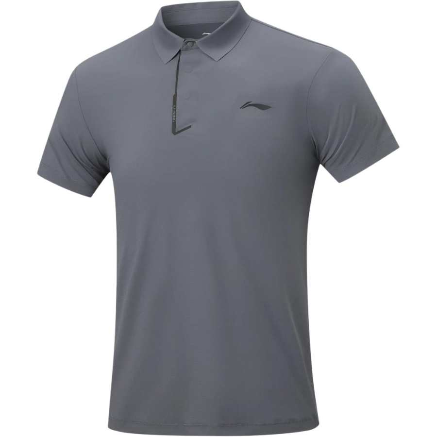 Li-Ning Li Ning Fitness Series Polo Shirts Men's Ink Stone Gray Polo Collar Moderate Straight Fit