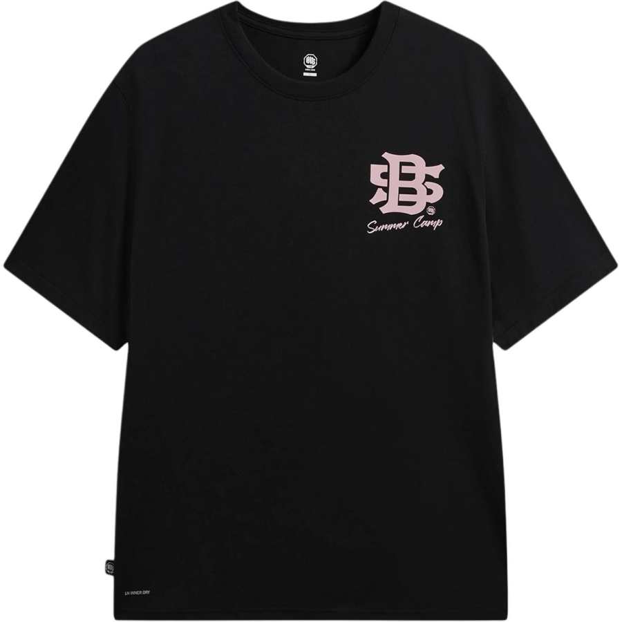 Li-Ning Li Ning BADFIVE T Shirts Men's Black Crew Neck Moderate Straight Fit