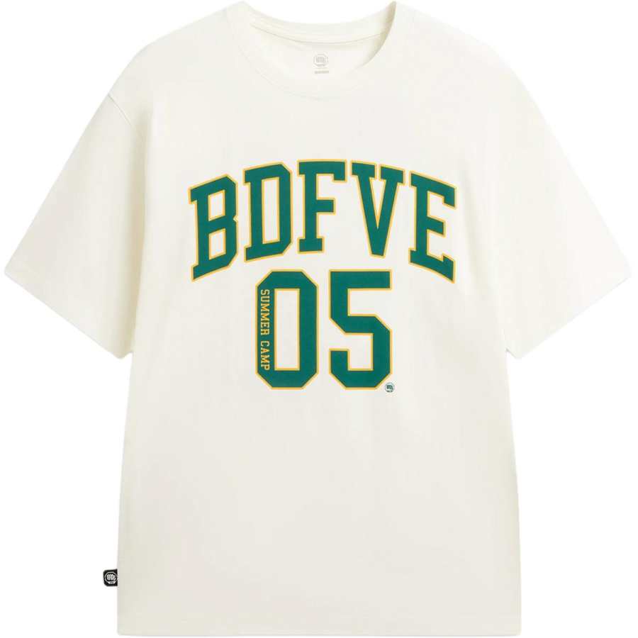 Li-Ning Li Ning BADFIVE T Shirts Men's Ivory Crew Neck Moderate Straight Fit
