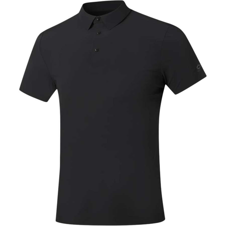 Li-Ning Li Ning Gold Logo | Polo Shirts Men's Black Polo Collar Moderate Straight Fit