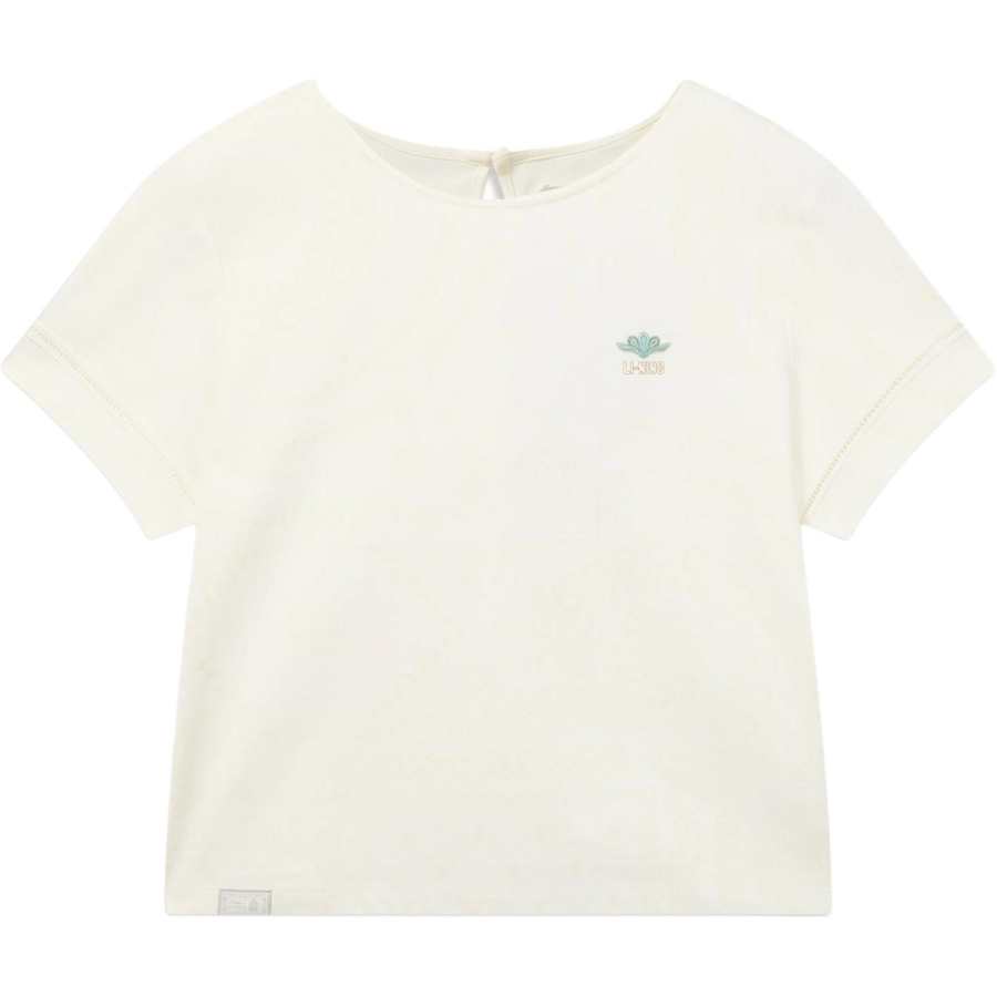Li-Ning Li Ning X GUGONG China Culture Collection T Shirts Women's Ivory Print Crew Neck Moderate