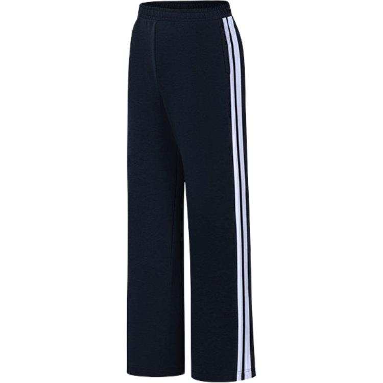 ANTA Knitted Sweatpants Women's Midnight Black Moderate Wide Leg Pants