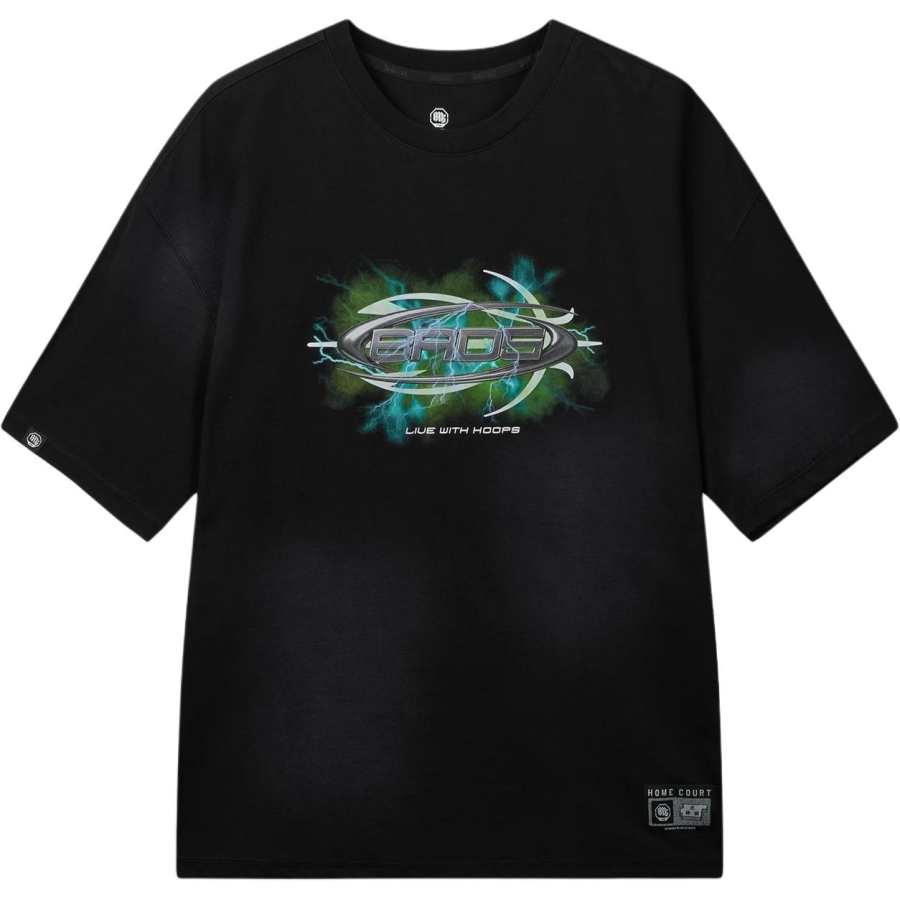 Li-Ning Li Ning BADFIVE T Shirts Men's Black Crew Neck Moderate Straight Fit