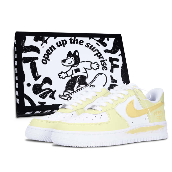Nike Nike Air Force 1 Skateboard Shoes Unisex Low Top White/Yellow