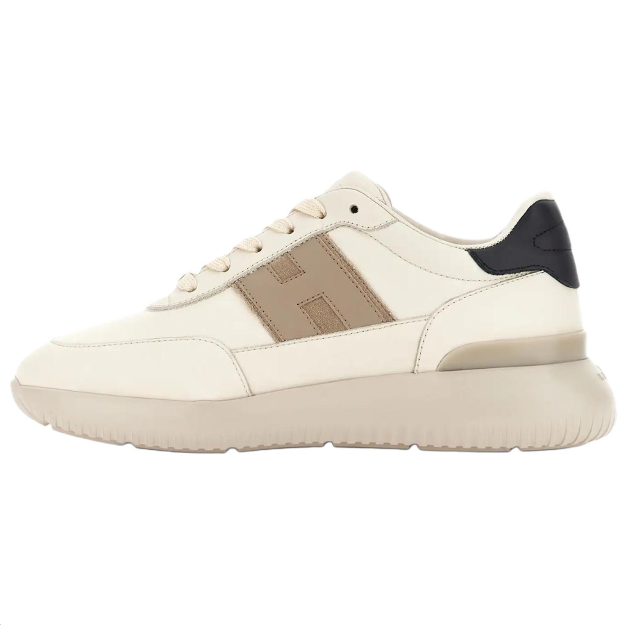 HOGAN Interactive³ Casual Shoes Men's Low Top Ivory & Beige & Yellow & Blue