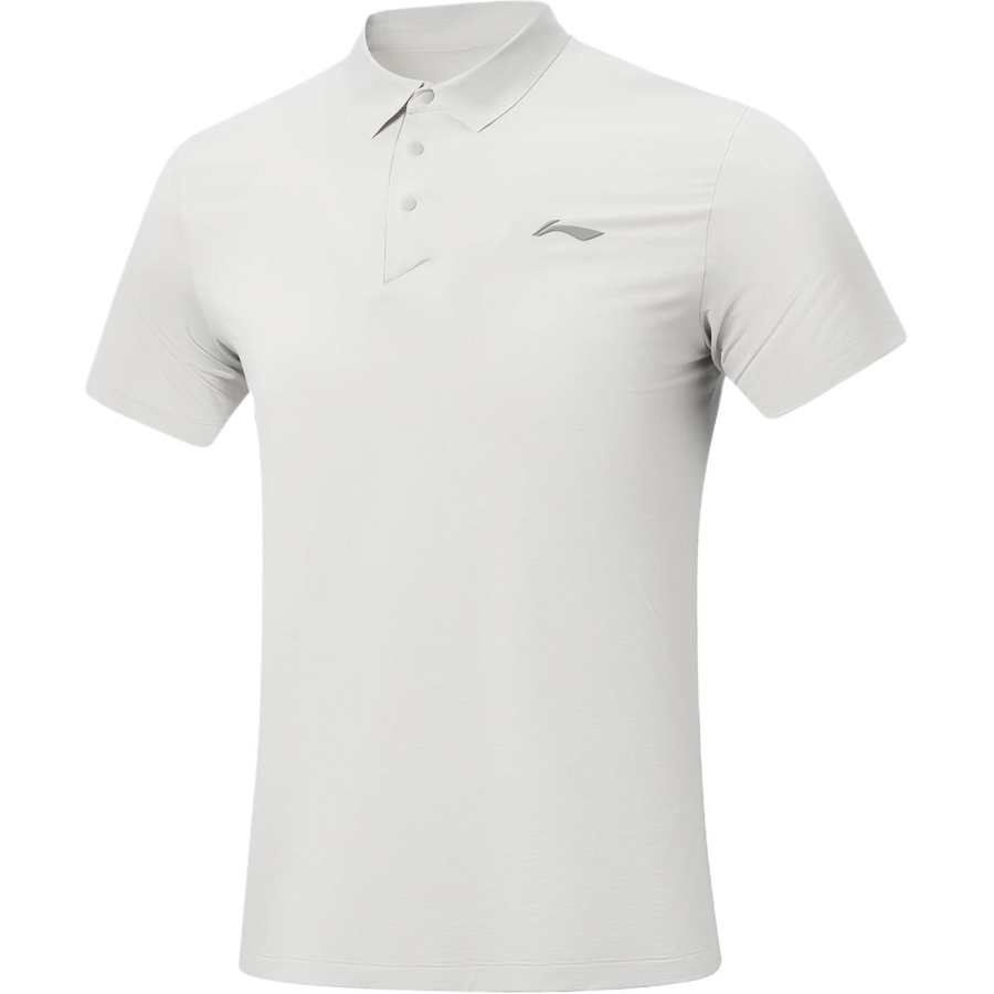 Li-Ning Li Ning Fitness Series Polo Shirts Men's Crystal Gray Polo Collar Moderate Straight Fit