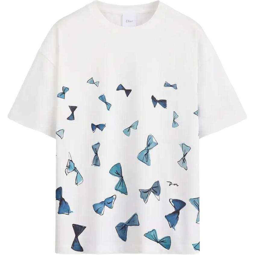 DIOR Dioriviera T Shirts Women's White Crew Neck Moderate Straight Fit
