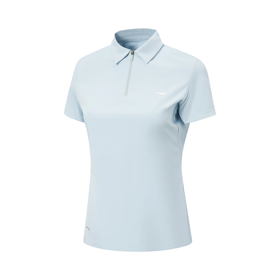Li-Ning Li Ning Fitness Series Polo Shirts Women's First Frost Blue Polo Collar Moderate Straight Fit