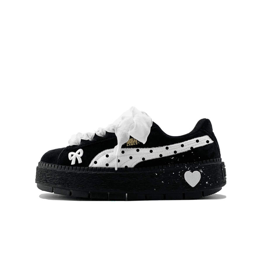 PUMA Platform Trace Skateboard Shoes Women's Low Top Black White