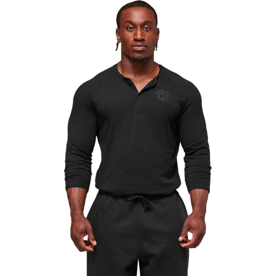 GYMSHARK Legacy Henley T Shirt Men's Black