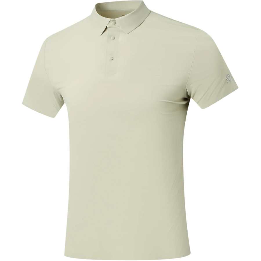 Li-Ning Li Ning Gold Logo | Polo Shirts Men's Celadon Polo Collar Moderate Straight Fit