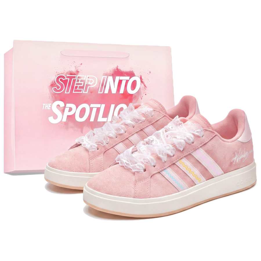 Adidas Adidas Grand Court Base 00s Skateboard Shoes Unisex Low Top Pink