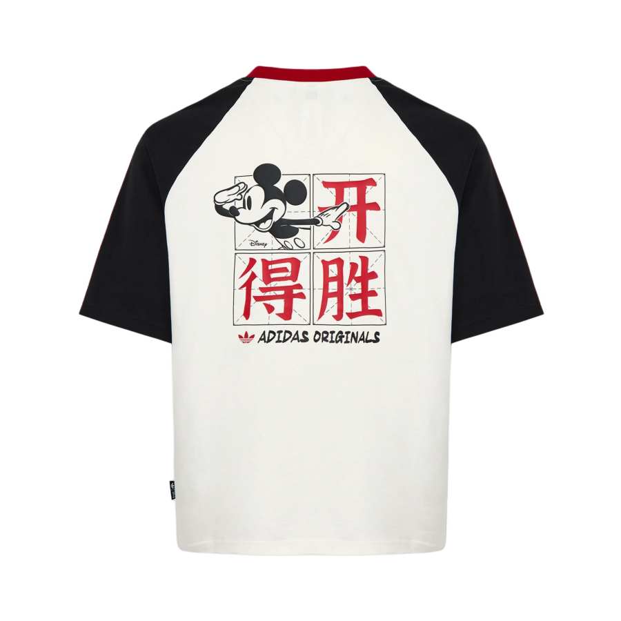 Adidas Originals X Disney T Shirts Unisex Jade White/Black Crew Neck Moderate