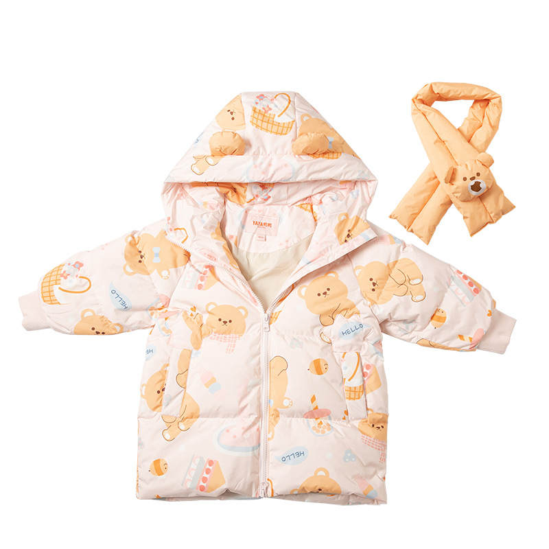 Disney Pre School Down Jackets Hooded Non Detachable Thickened Non Stretch