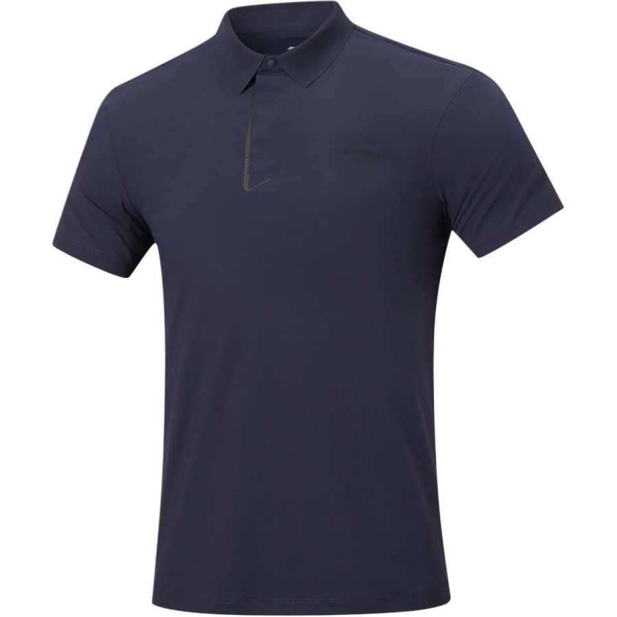 Li-Ning Li Ning Fitness Series Polo Shirts Men's Ink Blue Polo Collar Moderate Straight Fit