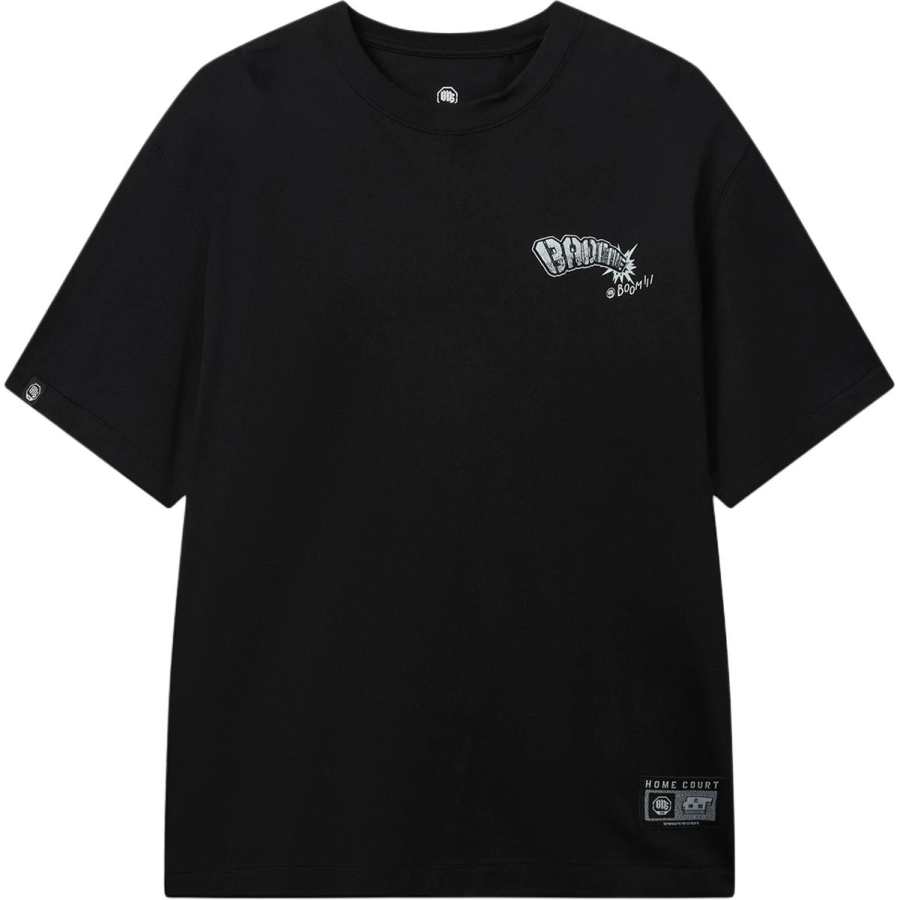 Li-Ning Li Ning BADFIVE T Shirts Men's Black Crew Neck Moderate Straight Fit