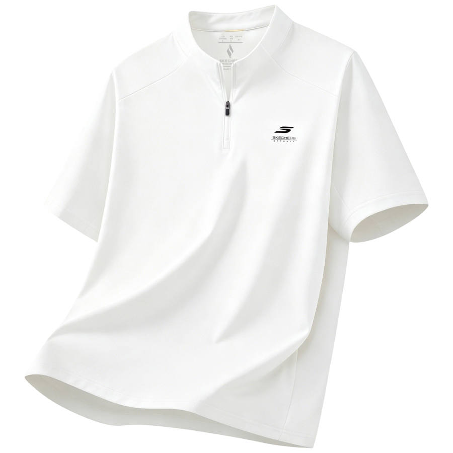 Skechers Comfortable Technology Collection T Shirts Unisex Snow High Texture Stand Collar Thin Straight Fit