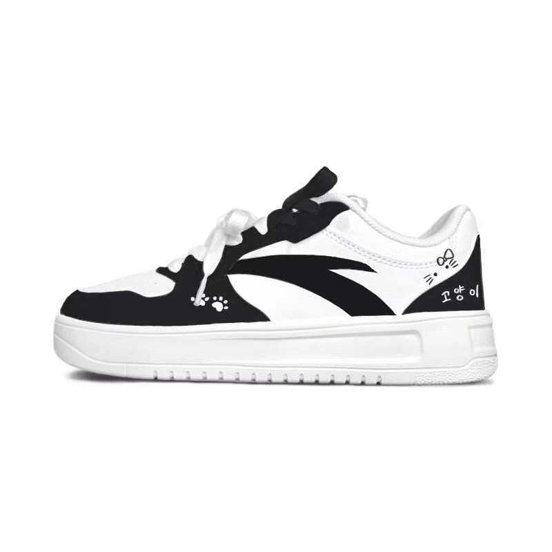 ANTA Skateboard Shoes Unisex Low Top White Black