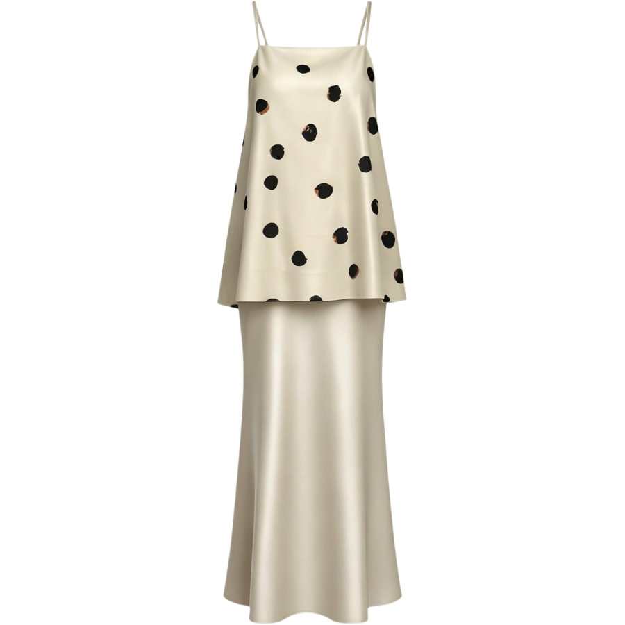 CHARM GLOW Two Piece Skirt Sets Women's Camisole Thin Long Skirt