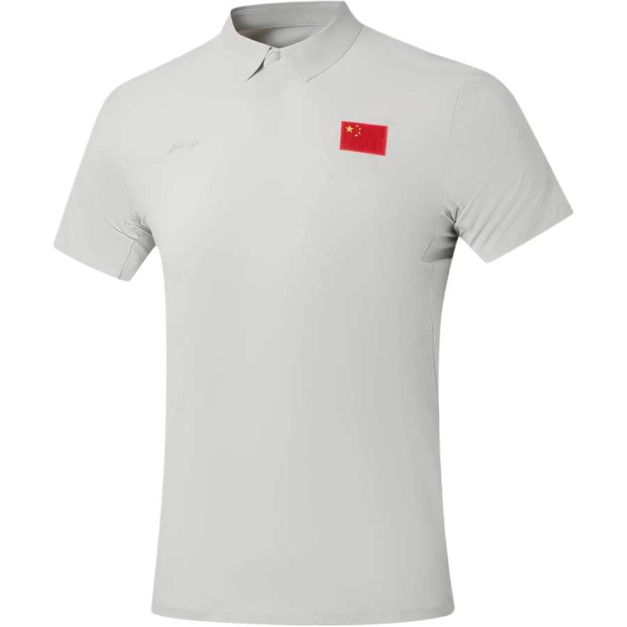 Li-Ning Li Ning Qingmu Polo Shirts Men's Crystal Gray Polo Collar Moderate Straight Fit