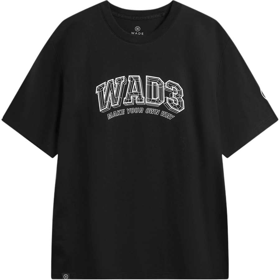 Li-Ning Li Ning T Shirts Men's Black Crew Neck Moderate Straight Fit