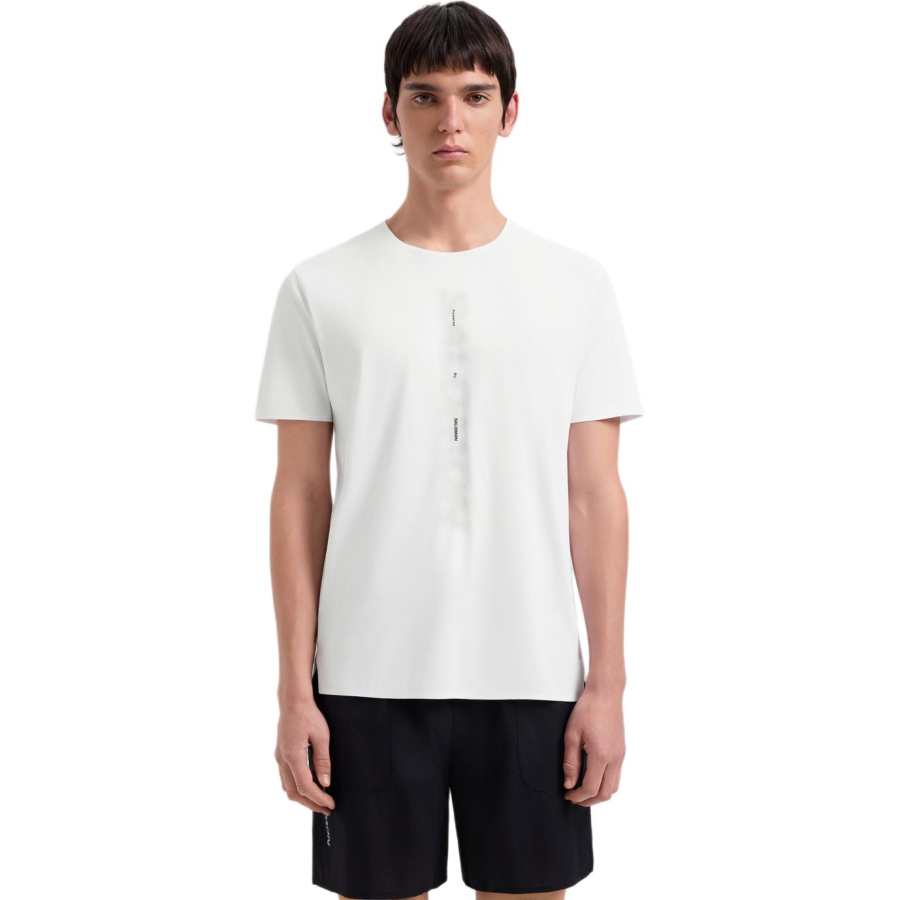 SALOMON Running T Shirts Men's Clear White Crew Neck Moderate