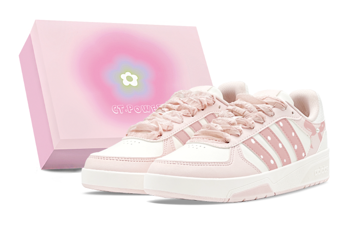 Adidas Adidas COURTBEAT Skateboard Shoes Unisex Low Top Pink/White