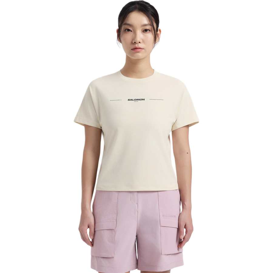 SALOMON T Shirts Women's Antique White Crew Neck Moderate