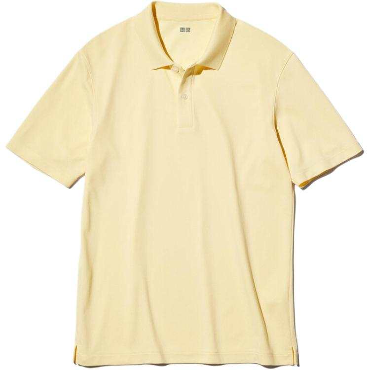 UNIQLO Polo Shirts Unisex Light Yellow Polo Collar Moderate