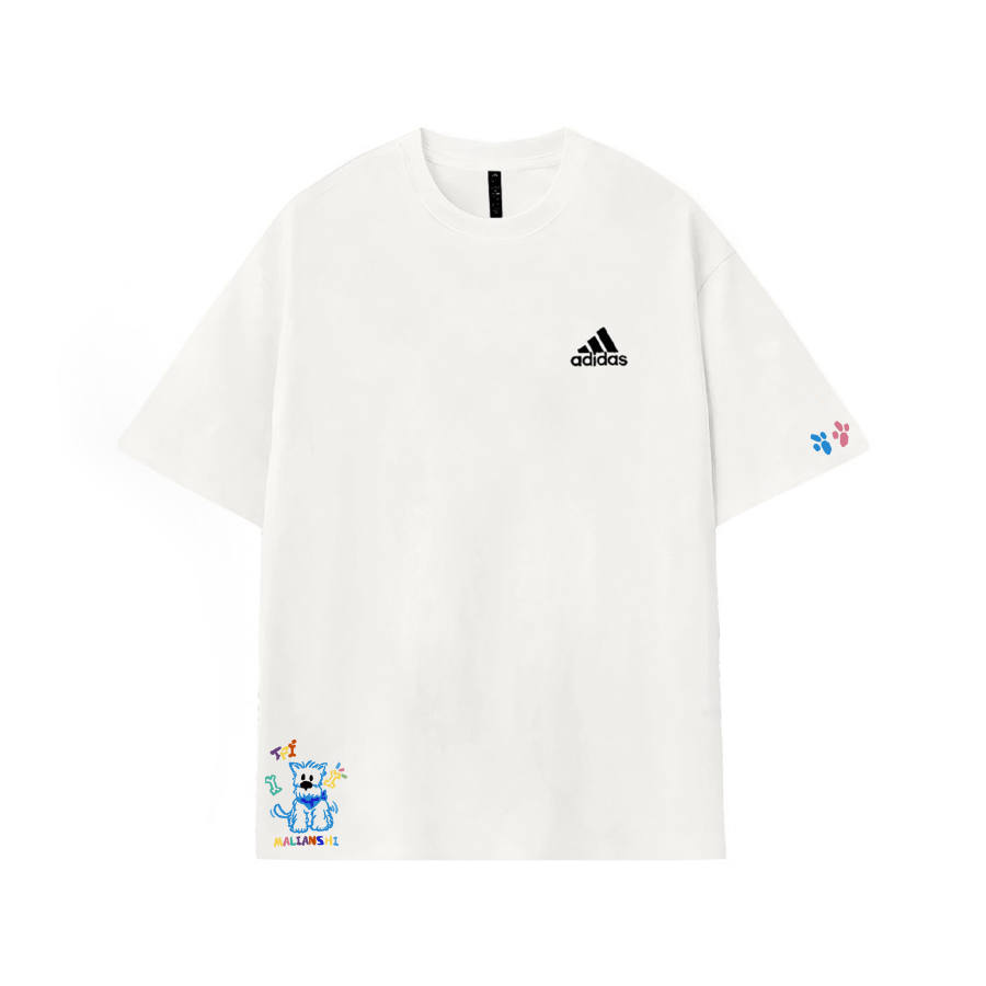 Adidas Adidas MUST HAVES T Shirts Unisex White Blue Crew Neck Thin Straight Fit