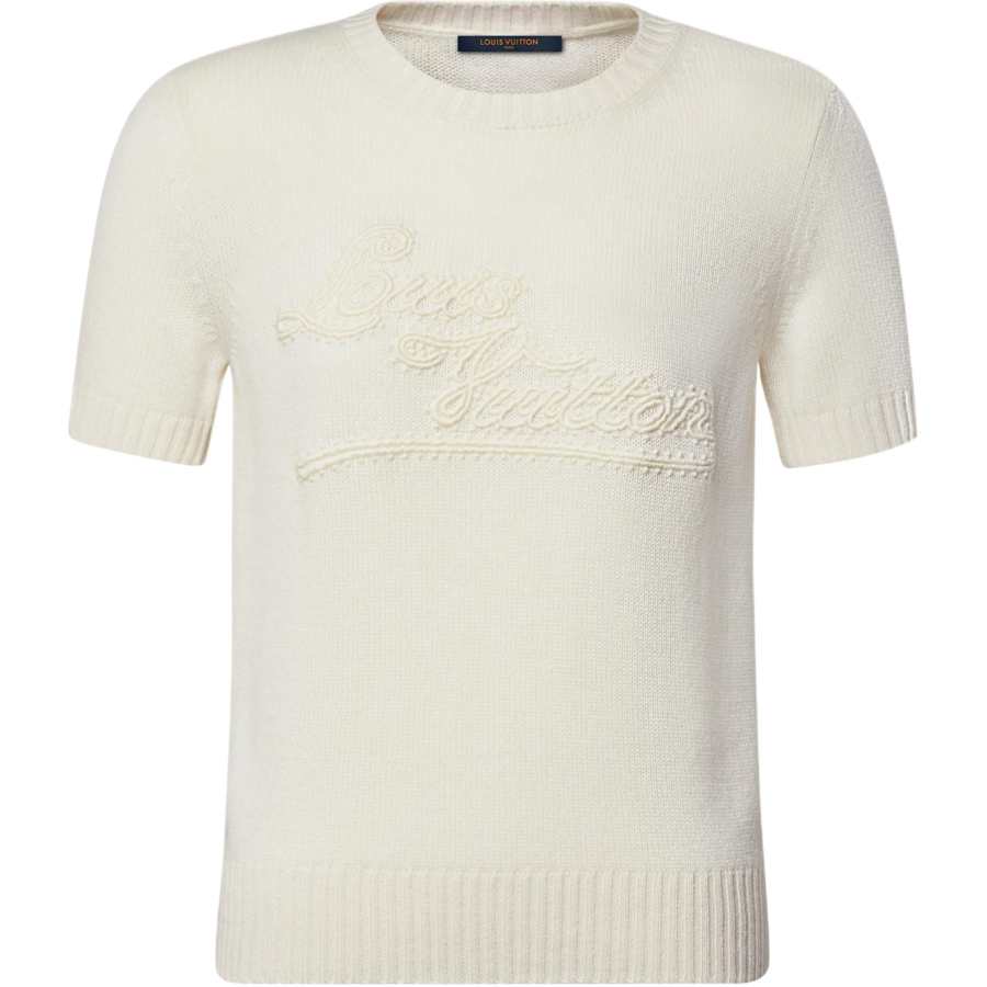 LOUIS VUITTON Cashmere Sweaters Women's Milk White Crew Neck Moderate Other