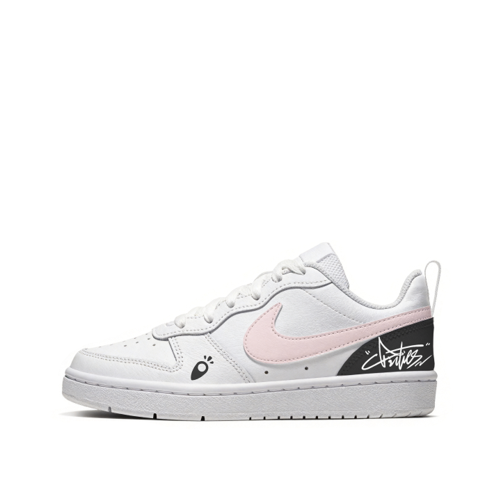 Nike Nike Court Borough Skateboard Shoes Unisex Low Top White Pink Black