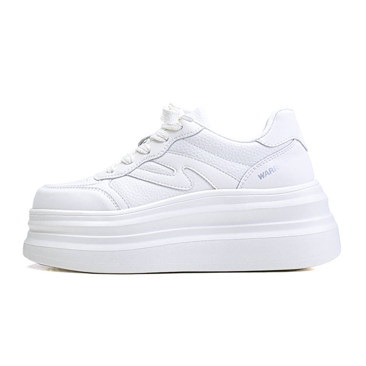 WARRIOR Skateboard Shoes Women's Low Top White Hidden Wedge