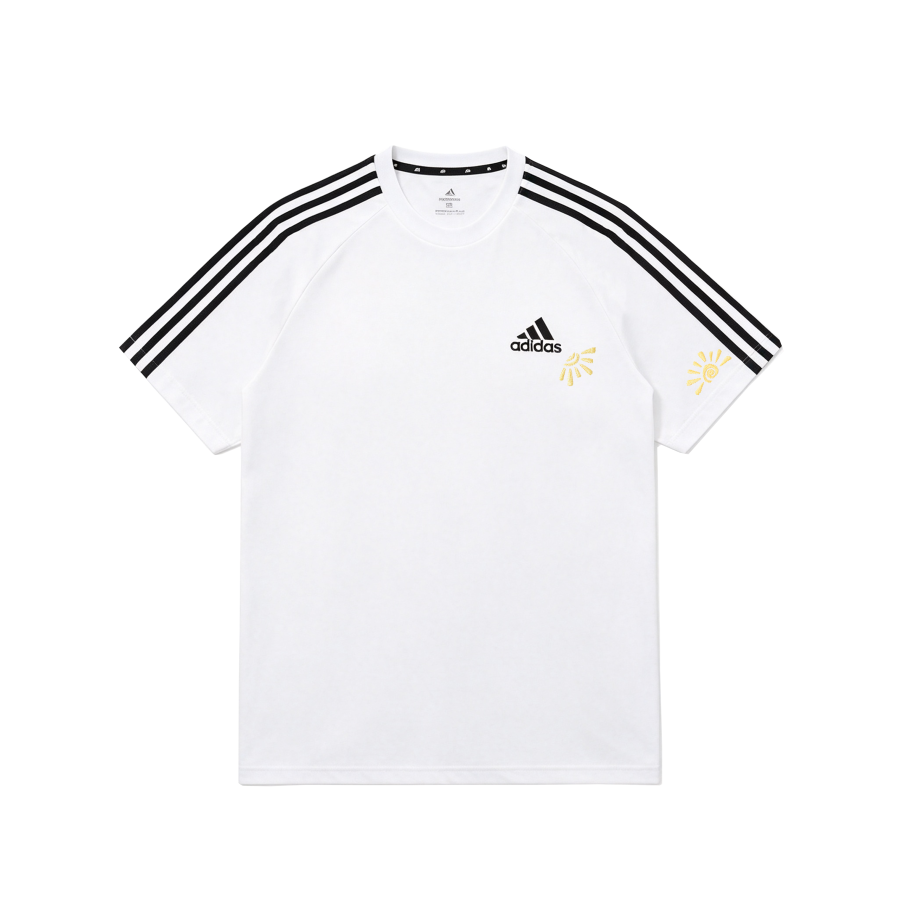 Adidas Adidas T Shirts Unisex White Crew Neck Thin Straight Fit