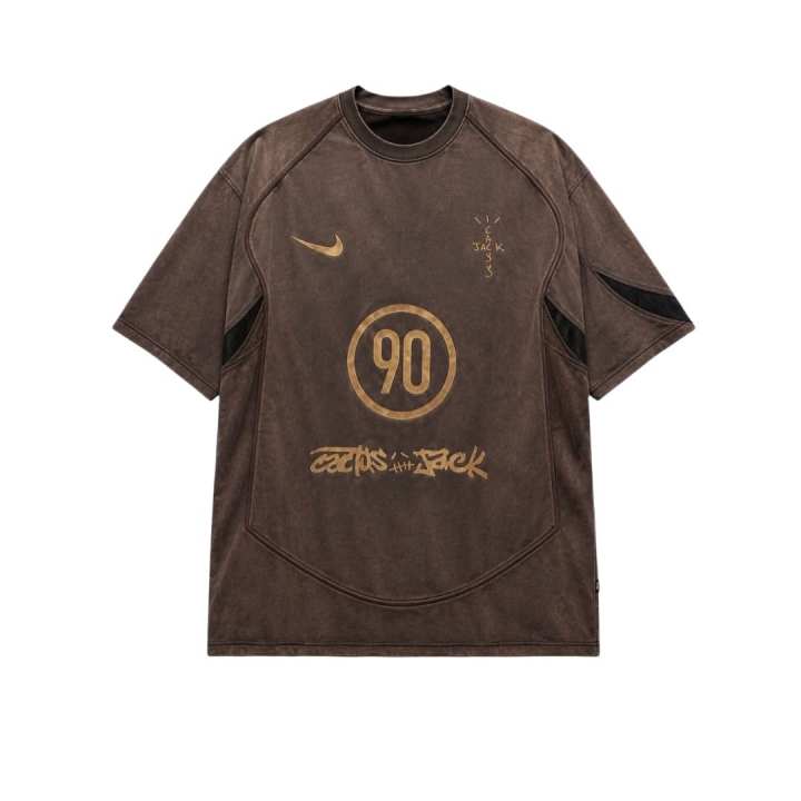 Nike Nike X Travis Scott T Shirts Unisex Brown Crew Neck Moderate