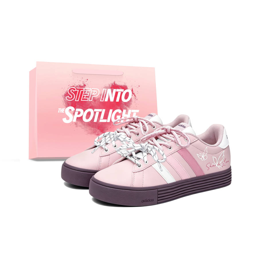 Adidas Adidas Daily 4.0 Skateboard Shoes Unisex Low Top Pink/White