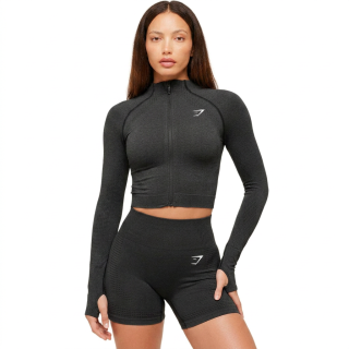 GYMSHARK VITAL SEAMLESS 2.0 Jackets & Coats Women's Black Marlstone