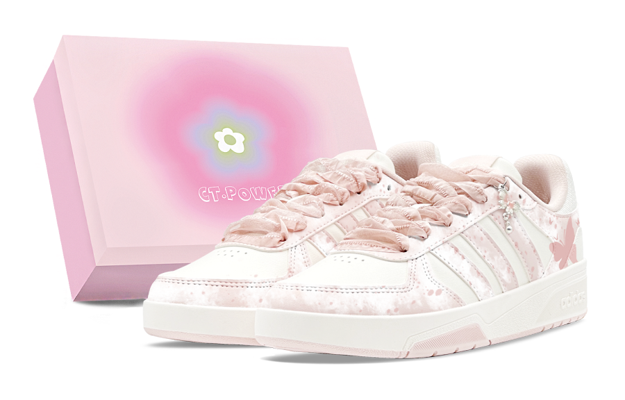 Adidas Adidas COURTBEAT Skateboard Shoes Unisex Low Top Pink/White