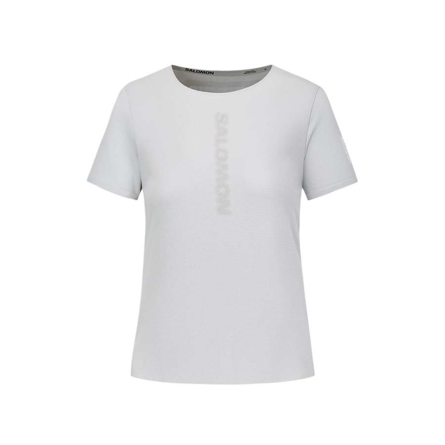 SALOMON Running T Shirts Women's Glacier Gray Crew Neck Moderate