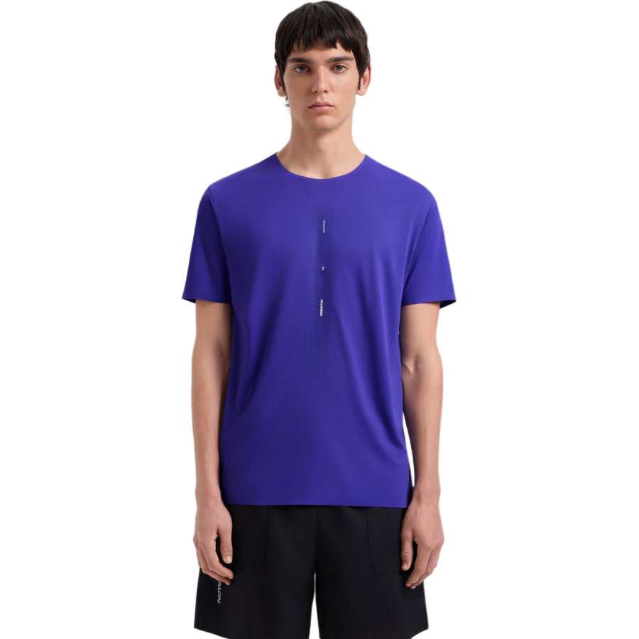 SALOMON Running T Shirts Men's Eclipse Blue Crew Neck Moderate