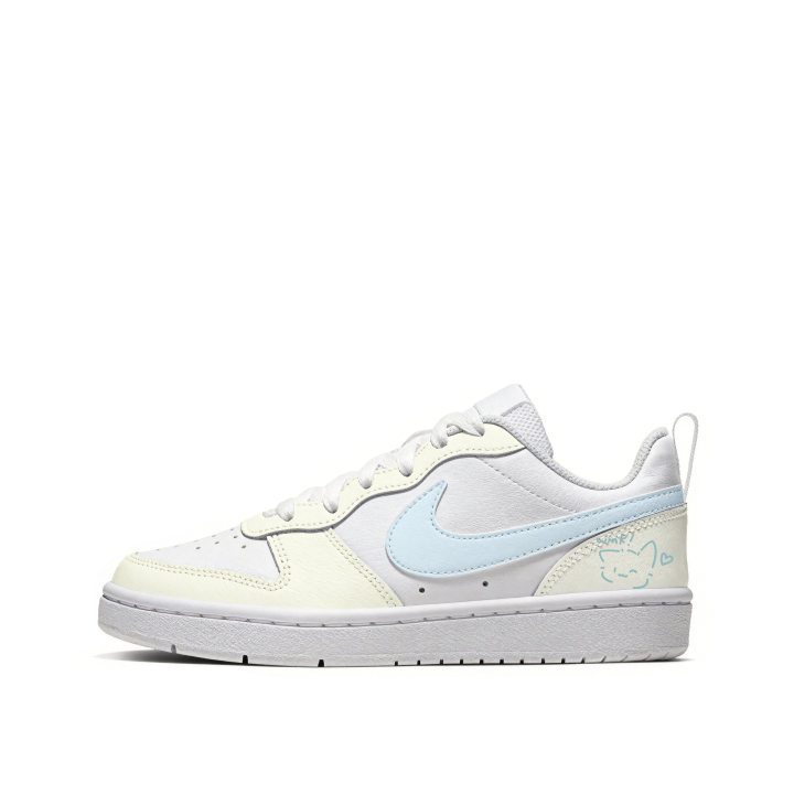 Nike Nike Court Borough Skateboard Shoes Unisex Low Top Milk White Light Blue