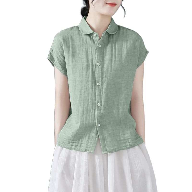 Sugarfunk Sugarfunk Shirts Women's Peter Pan Collar Thin Straight Fit