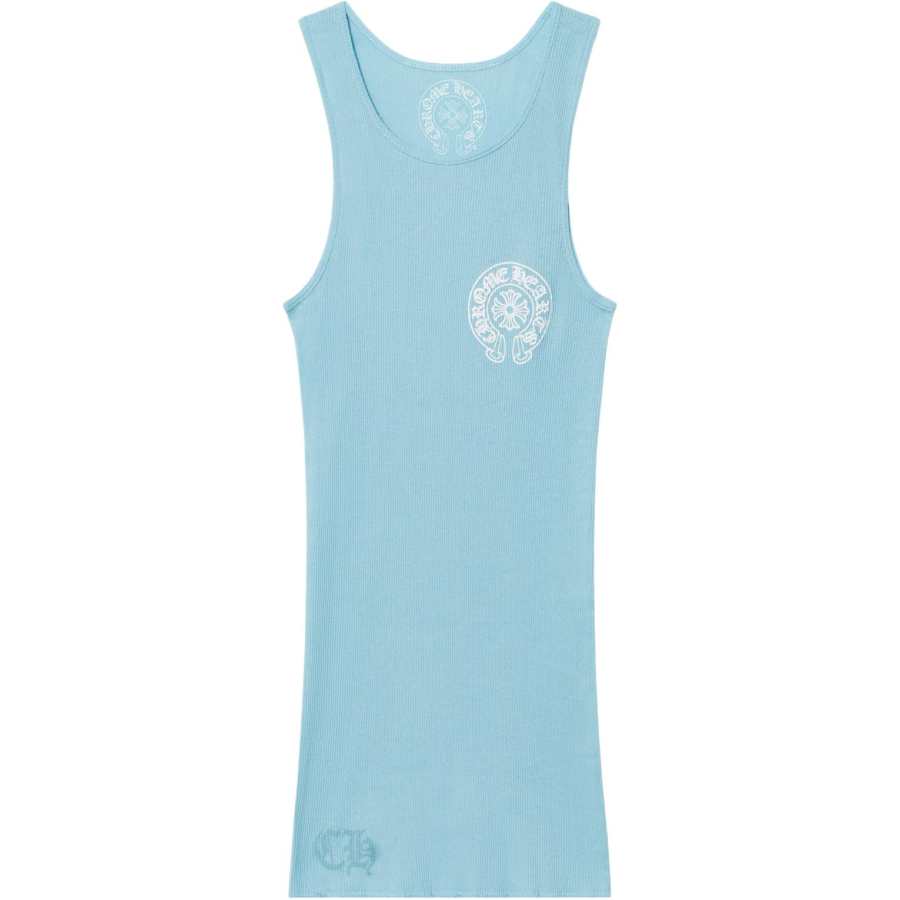 Chrome Hearts Tank Tops Unisex Light Blue Crew Neck Moderate Other