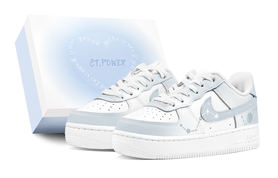 Nike Nike Air Force 1 Skateboard Shoes Women's Low Top Blue/Gray