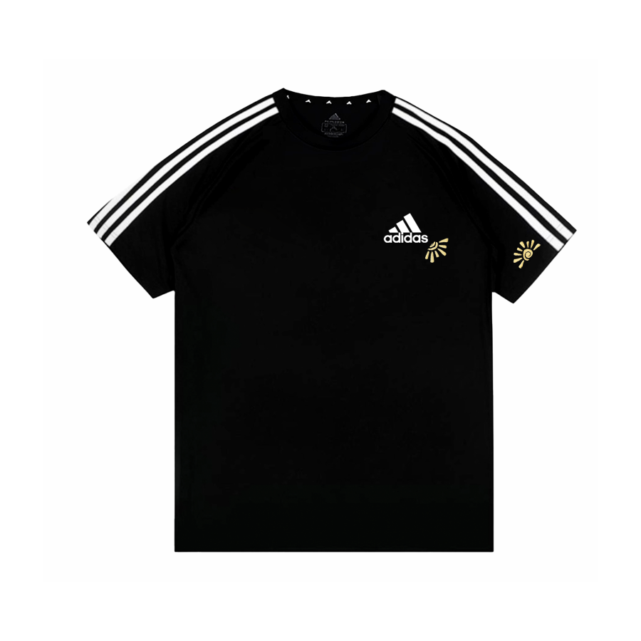Adidas Adidas Football T Shirts Unisex Black Crew Neck Thin Straight Fit