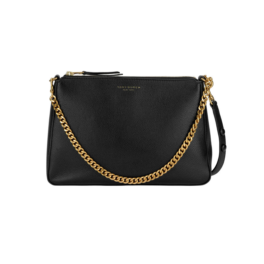 TORY BURCH Perry Litchi Grain Leather Shoulder Bag Regular Women's Black