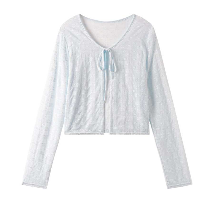 Sugarfunk Chiffon Shirts Women's V Neck Thin Straight Fit