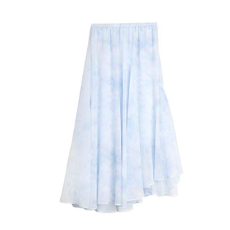 ELLE Casual Long Skirt Women's Blue
