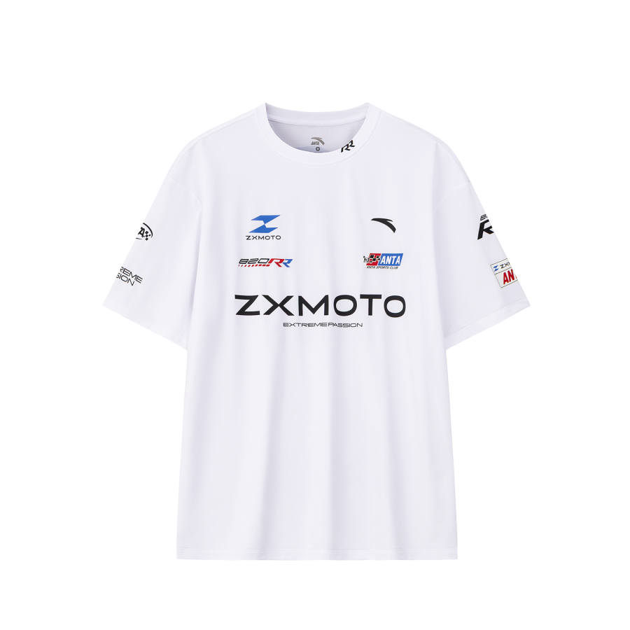 ANTA T Shirts Unisex Speed White 1 Crew Neck Moderate